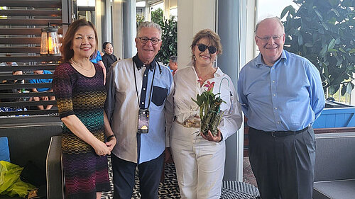 Lib Dems Overseas Merlene Emerson has a centenary orchid named after Dr. Hakima Elhaité, President of Liberal International.